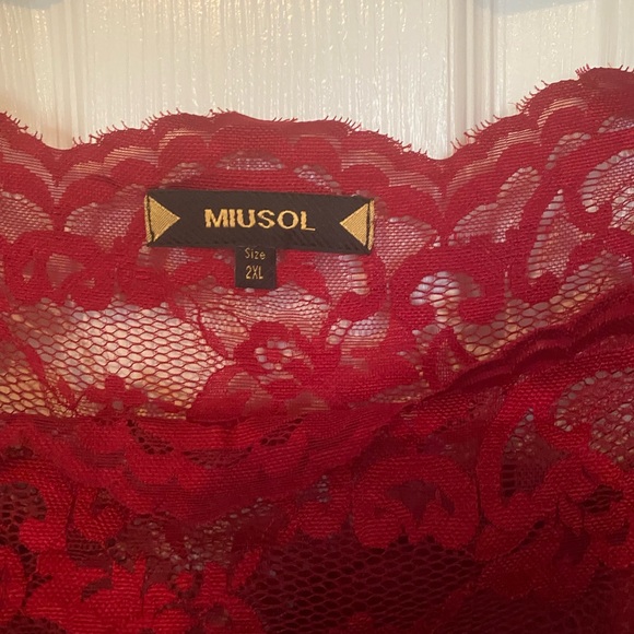 MIUSOL Red Lace Party Dress 2XL - Picture 2 of 7